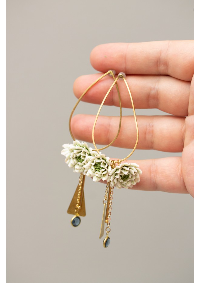 Chrysanthemum Flower Earrings