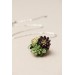 Green and Dark Violet Succulent Nutshell Necklace