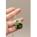 Green and Dark Violet Succulent Nutshell Necklace