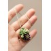 Green and Dark Violet Succulent Nutshell Necklace