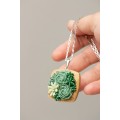 Succulent Necklace With Wooden Pendant
