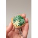 Succulent Necklace With Wooden Pendant