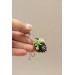 Green and Dark Violet Succulent Nutshell Necklace