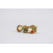 Orange, Green, and Beige Succulent Hair Pin