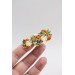 Orange, Green, and Beige Succulent Hair Pin