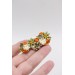 Orange, Green, and Beige Succulent Hair Pin