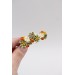 Orange, Green, and Beige Succulent Hair Pin