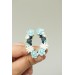 Green, Blue, and White Succulent Cuff Earring