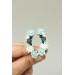 Green, Blue, and White Succulent Cuff Earring