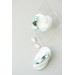 Green, Blue, and White Succulent Cuff Earring