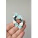 Green, Blue, and White Succulent Cuff Earring