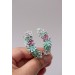 Green and Blue Succulent Cuff Earring