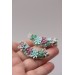 Green and Blue Succulent Cuff Earring