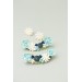 Green, Blue, and White Succulent Cuff Earring