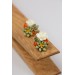 Green, Orange, and Beige Succulent Stud Earrings