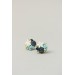 Blue, Beige, and Green Succulent Stud Earrings