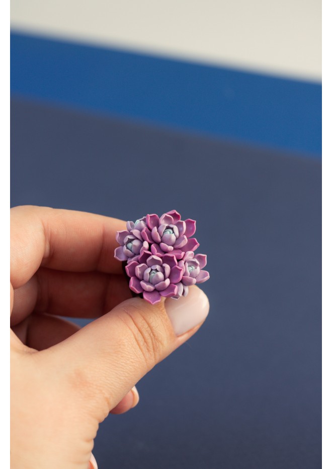 Purple Succulent Ring