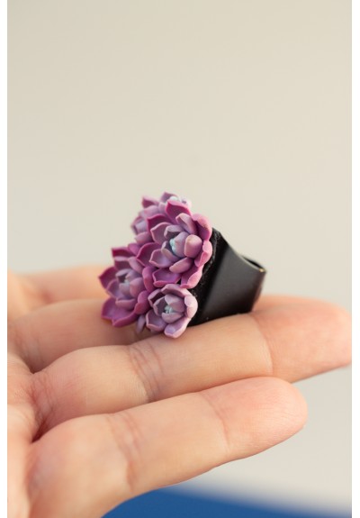 Purple Succulent Ring