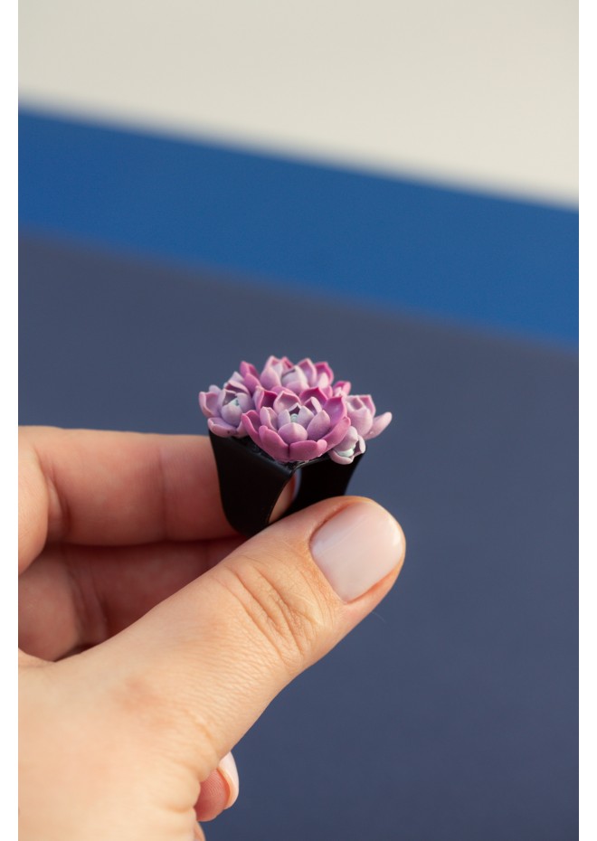 Purple Succulent Ring