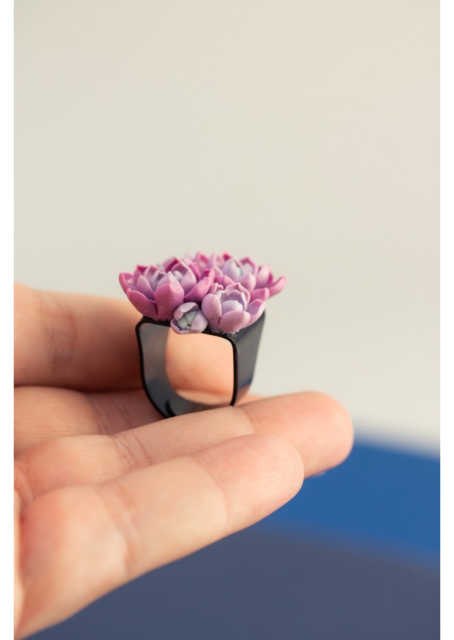 Purple Succulent Ring