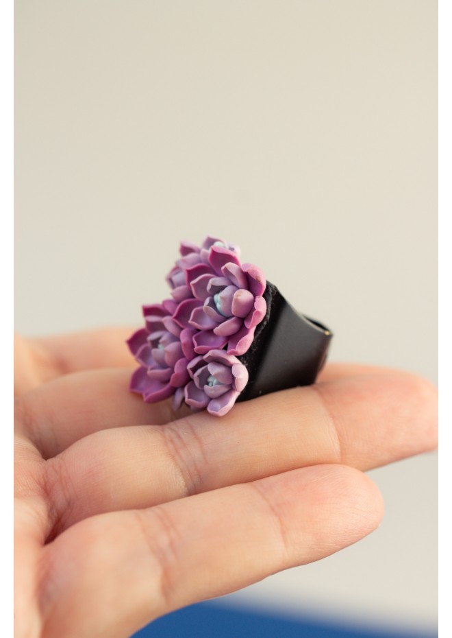 Purple Succulent Ring