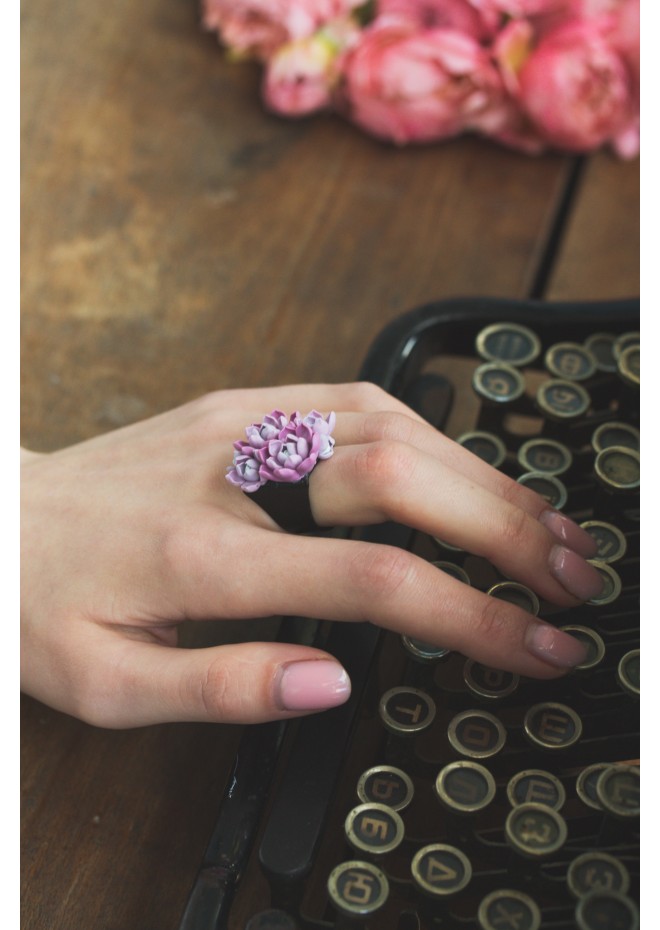 Purple Succulent Ring