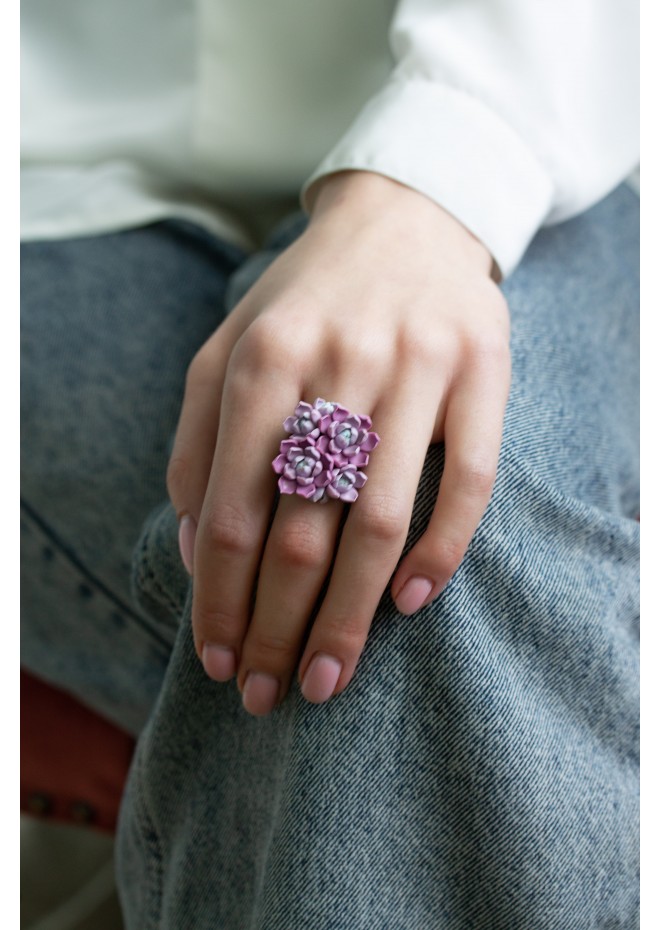 Purple Succulent Ring