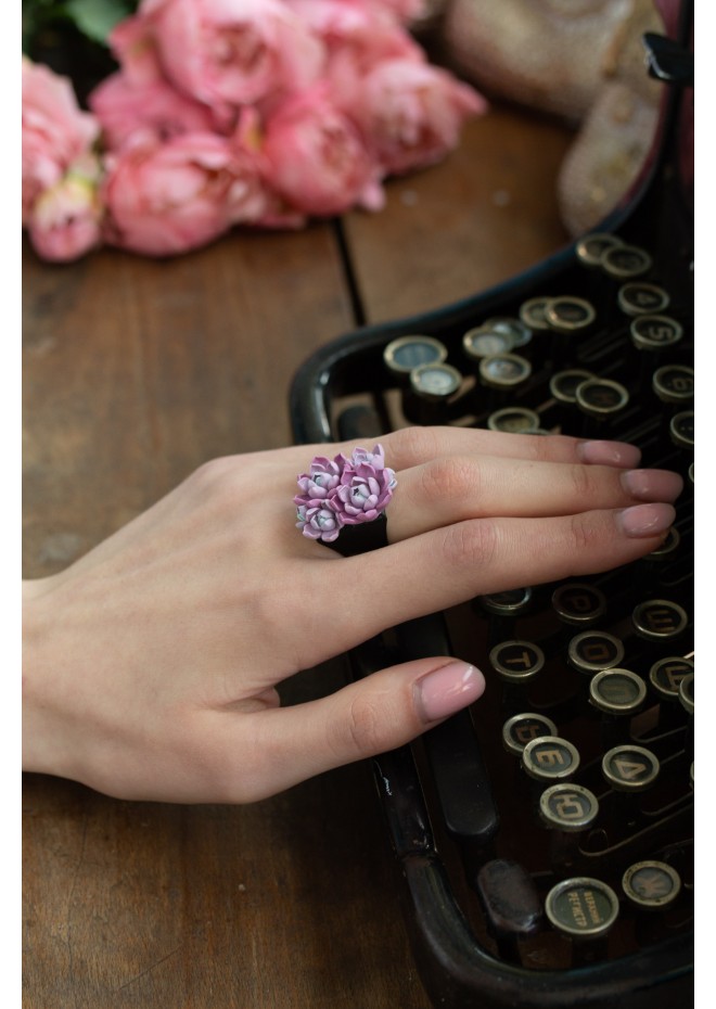 Purple Succulent Ring