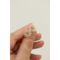 Pink Succulent Earrings – Polymer Clay Studs & Clip-ons