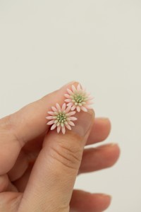 Handmade Pink Succulent Earrings – Studs or Clip-ons, Hypoallergenic Polymer Clay