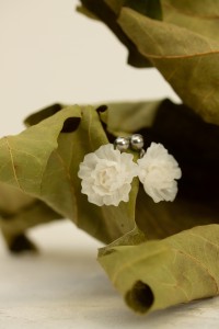 White & Semi-Transparent Flower Earrings – Handmade & Lightweight