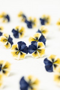 Handmade Dark Purple Pansy Earrings – Lightweight & Hypoallergenic