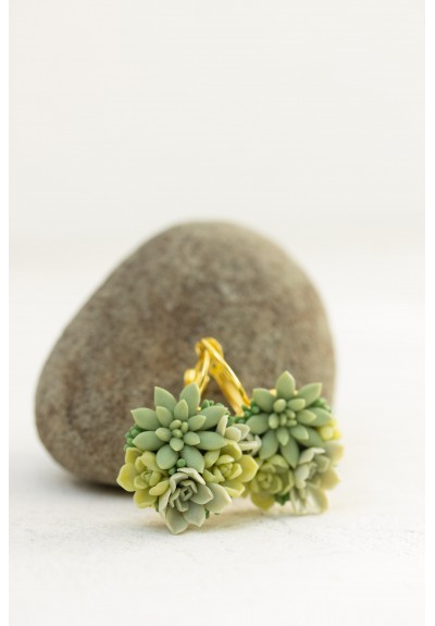 Green Succulent Drop Earrings – Limited Edition (4 Pairs Only)