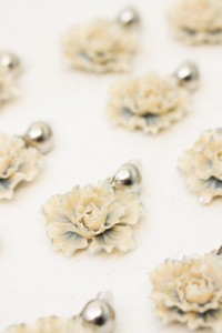 Handmade Beige Floral Clip-On Earrings – Lightweight & Elegant