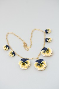 Handmade Pansy Flower Necklace – Lightweight Floral Statement Jewelry