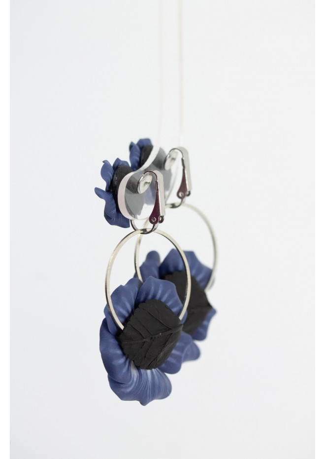 Handmade Pansy Clip-On Earrings – Lightweight & Adjustable