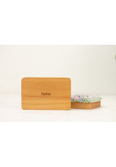 Handcrafted Wooden Jewelry Box with Pastel Polymer Clay Succulents​