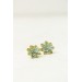 Handmade Mini Succulent Earrings – Green & Orange Clay Studs | Eteniren Jewelry