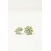 Handmade Mini Succulent Earrings – Green & Orange Clay Studs | Eteniren Jewelry