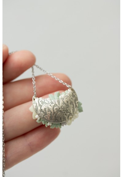 Pastel Succulent Garden Necklace – Glowing Polymer Clay Pendant