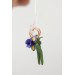 Blue Iris Clip-On Earrings – Handmade Floral Jewelry with Rose Gold
