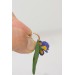 Blue Iris Clip-On Earrings – Handmade Floral Jewelry with Rose Gold