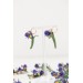 Blue Iris Clip-On Earrings – Handmade Floral Jewelry with Rose Gold