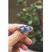 Steel Blue Pansy Flower Stud Earrings – Handmade & Hypoallergenic