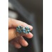 Blue-Gray Pansy Flower Earrings | Hypoallergenic Handmade Studs