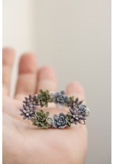 Succulent Ear Cuffs – 2-in-1 Set with Stud Earrings | Hypoallergenic, 5 cm