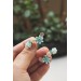 Succulent Ear Climbers with Matching Studs – Handmade Pastel Clay Set