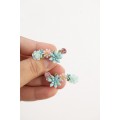 Succulent Ear Climbers with Matching Studs – Handmade Pastel Clay Set
