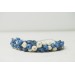 Azure & Cream Polymer Clay Statement Necklace