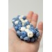 Azure & Cream Polymer Clay Statement Necklace